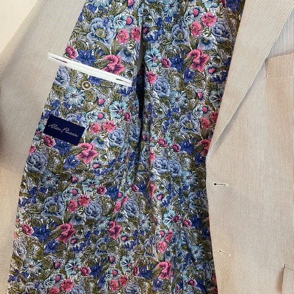 Alan Flusser Men's Striped Suit Blazer - Large - Picture 4 of 9